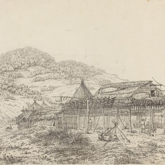 The Balagans or Summer Habitations, with the Method of Drying Fish, at St. Peter and Paul, Kamtschatka