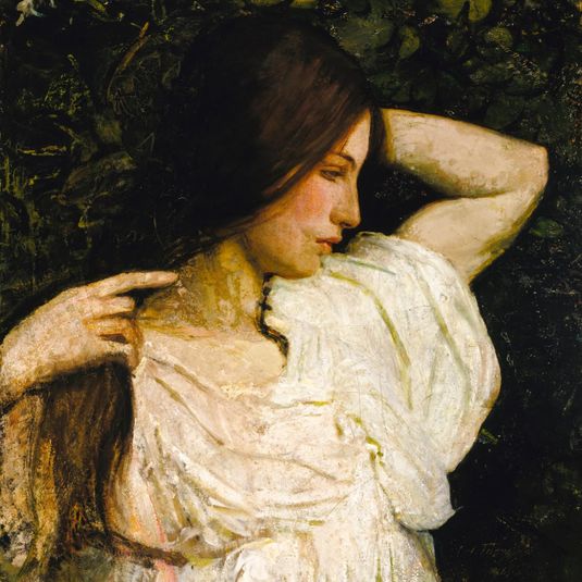 Girl Arranging Her Hair