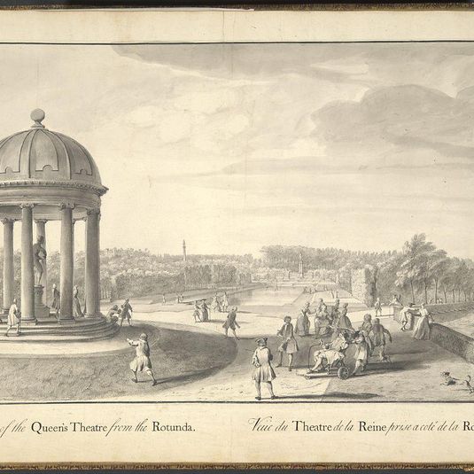 View of the Queen's Theatre from the Rotunda at Stowe, Buckinghamshire