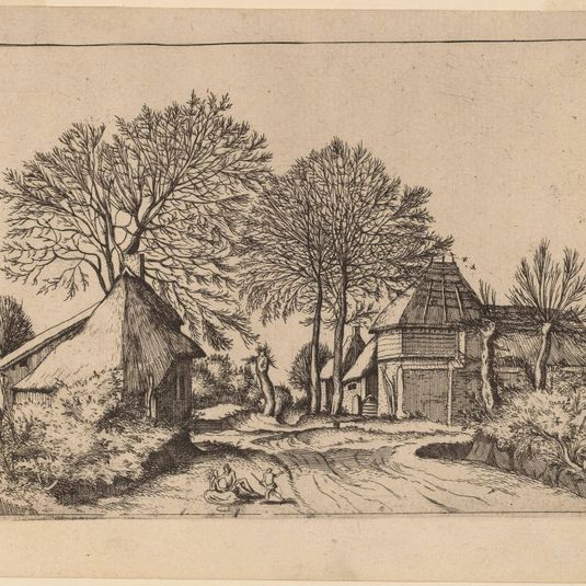 Road with Barn and Cottages
