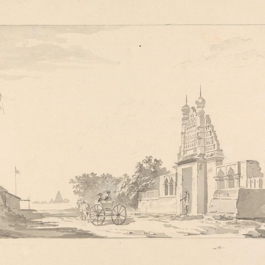 Carriage Outside a Ruined Gateway