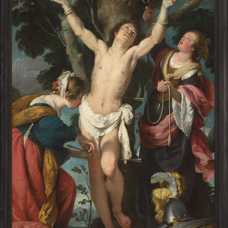 Saint Sebastian Tended by Saint Irene and Her Maid