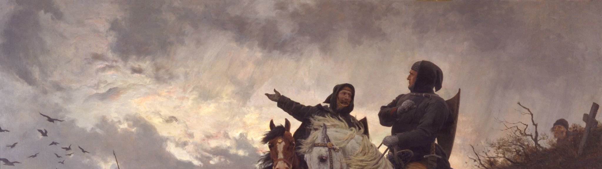 De sammensvorne rider fra Finderup efter mordet på Erik Klipping Skt. Cæcilienat 1286