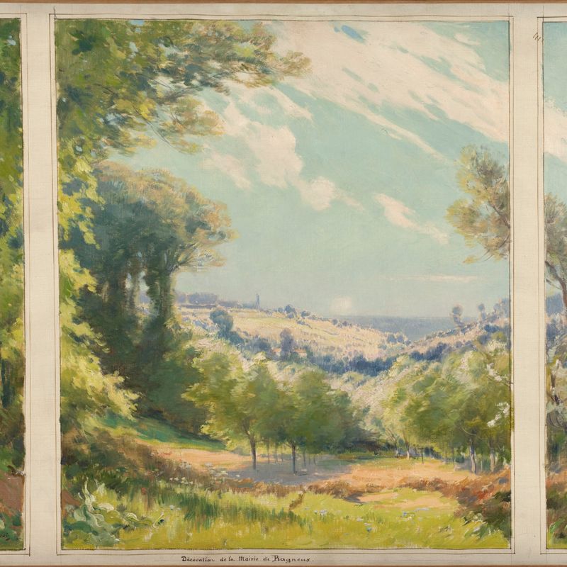 Esquisse pour l'escalier d'honneur de la mairie de Bagneux : Paysage