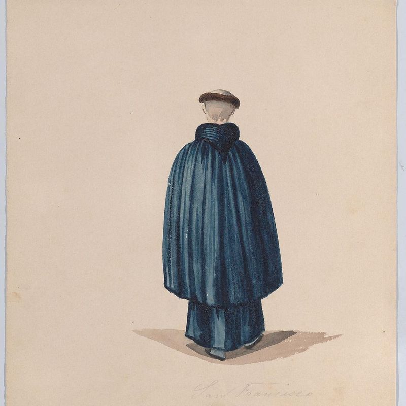 A monk from the order of St Francis viewed from behind, from a group of drawings depicting Peruvian costume
