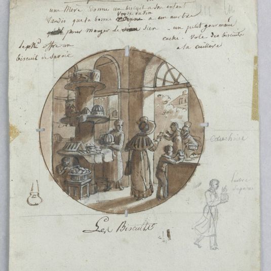 Design for a Painted Porcelain Plate, Les Biscuits (Cookies) for the Service des Objets de Dessert (Dessert Service)