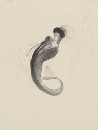 Odilon Redon - Woman Wearing a Toque,Throwing Back her Chest (Femme coiffée d'une toque et rejetant le buste en arrière) for the non-published series Planches d'essai Smartify Editions