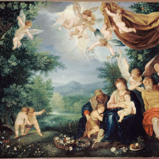 Le Repos de la Sainte Famille pendant la fuite en Égypte, d'après Brueghel de Velours et Johann Rottenhammer