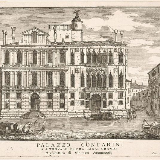 Plate 85: View of the Contarini Palace in Campo San Trovaso, Venice, 1703, from "The buildings and views of Venice" (Le fabriche e vedute di Venezia)