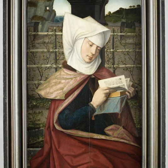 Emerencia, mother of Saint Anne. Reverse in grisaille: Saint Clare