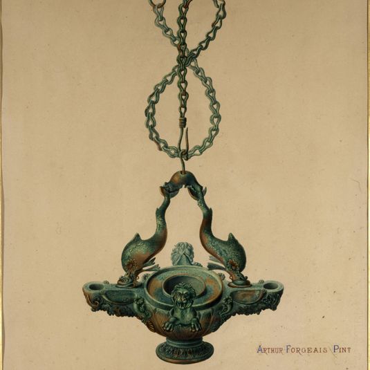 Lampe en bronze trouvée à Paris en 1863