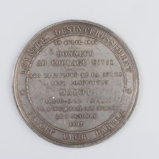 Hommages des électeurs de la Somme à L.-J.-B. Malot, avocat, 30 avril 1848