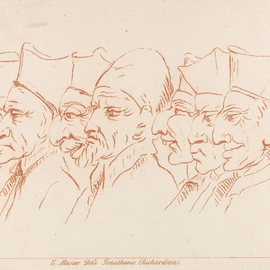 Untitled: Seven men's heads