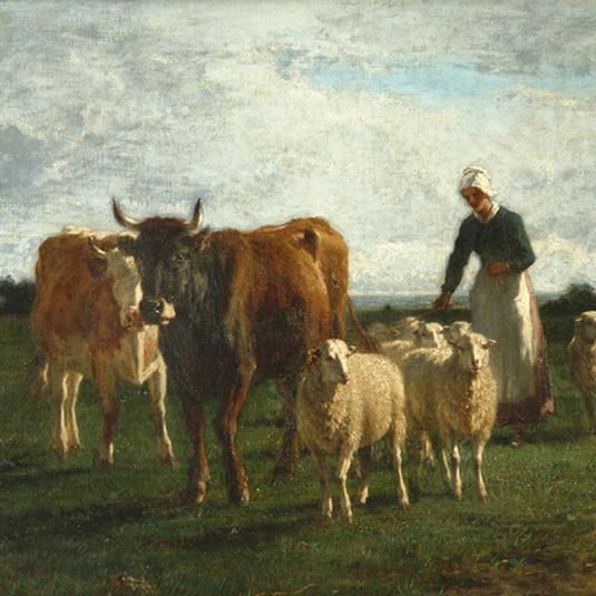 Evening, Driving Cattle by Constant Troyon