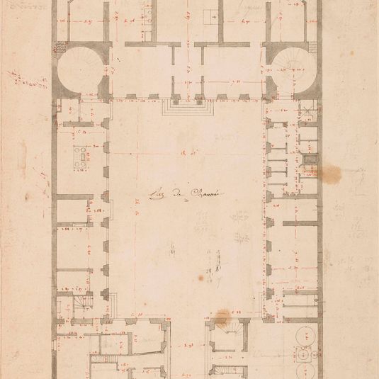 Hôpital Beaujon : plan du rez-de-chaussée de l'ancien bâtiment