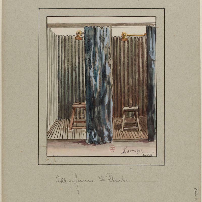 Asile George Sand, rue de Stendhal; La douche
