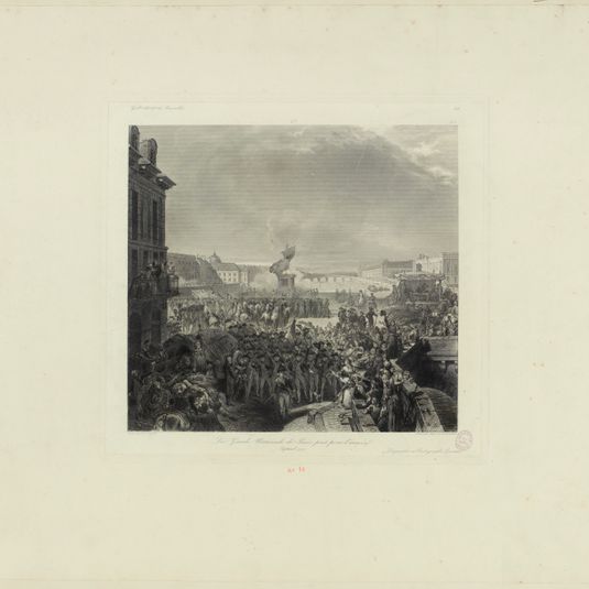 Gal[erie] Hist[orique] de Versailles 368 / 457 S(te) V. / La Garde Nationale de Paris part pour l'armée / Septembre 1792