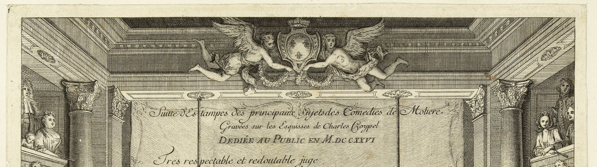 Page de titre pour les comédies de Molière d'après Charles Coypel