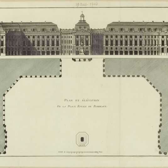 Pl. XVI / Plan et élévation / de la place royale de Bordeaux.