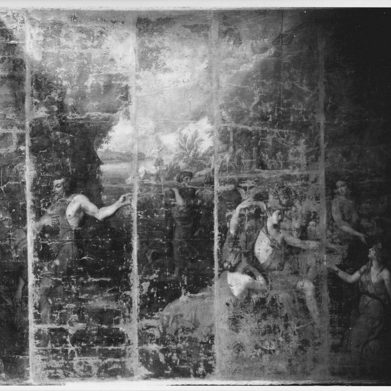 Vulcan and Mercury surrounded by Flora and Pomona
