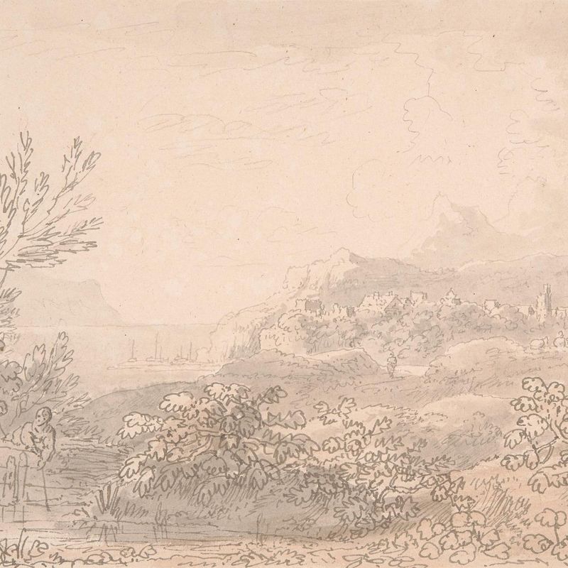 Estuary with Castle and village
