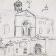 Architectural Study, Exterior of a Stable