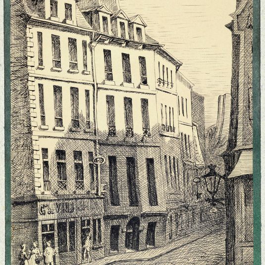 La rue de Bièvre, vue du boulevard Saint Germain, 1896