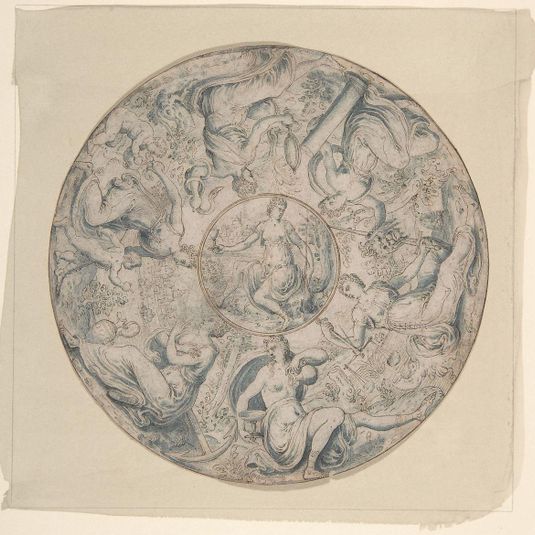 The Seven Virtues in a Roundel, with Faith at the Center