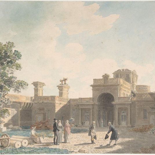The Entrance Portico of the Château d'Anet, seen from the interior of the courtyard