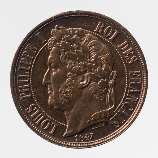 Essai pour la pièce de 1 centime de franc de Louis-Philippe, 1847