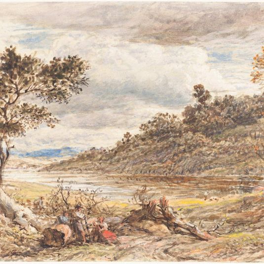 Travelers Resting by a Fallen Tree