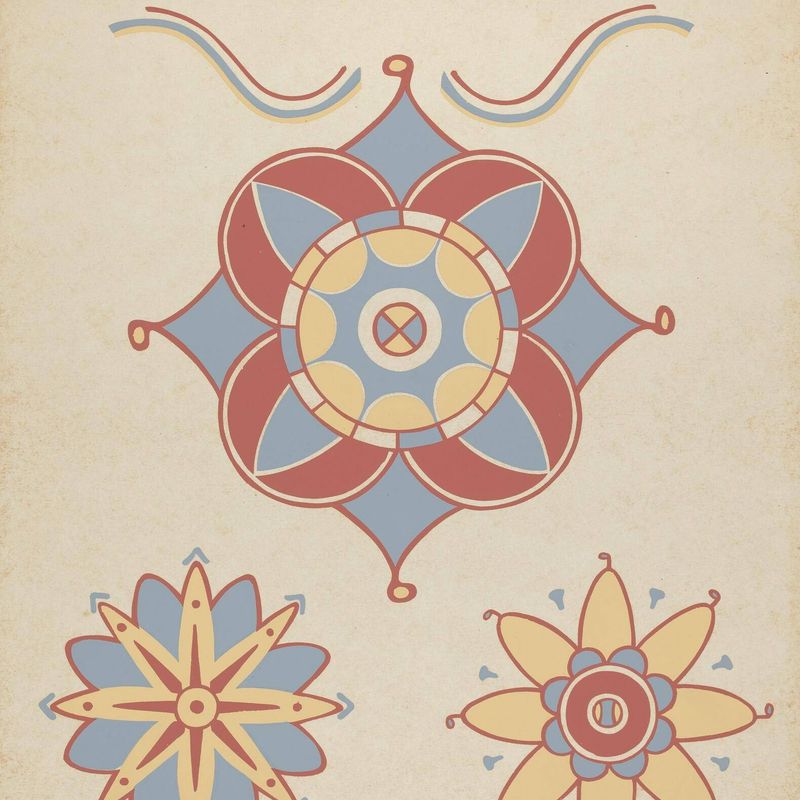 San Juan Capistrano Mission Ceiling Decoration from the portfolio "Decorative Art of Spanish California"