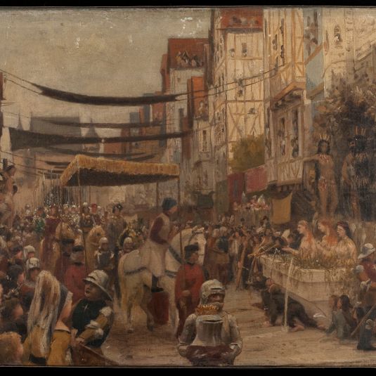 Esquisse pour le salon des Sciences de l'Hôtel de Ville de Paris : Entrée de Louis XI à Paris