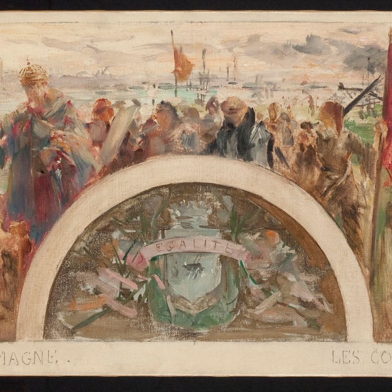 Esquisse pour le salon d'entrée de l'Hôtel de Ville : Paris et les Hautes Epoques ; L'époque gallo-franque