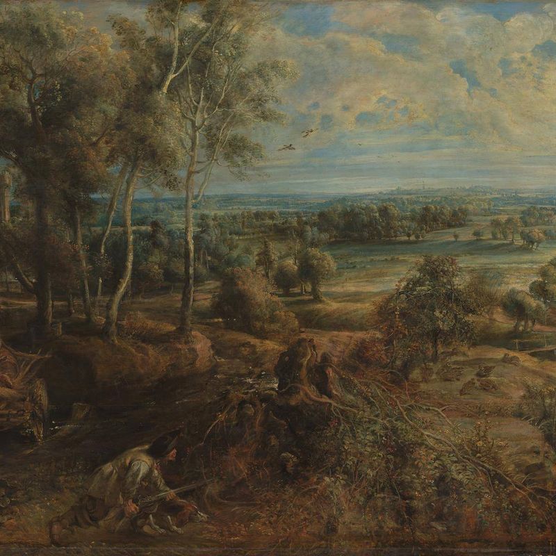 An Autumn Landscape with a View of Het Steen in the Early Morning