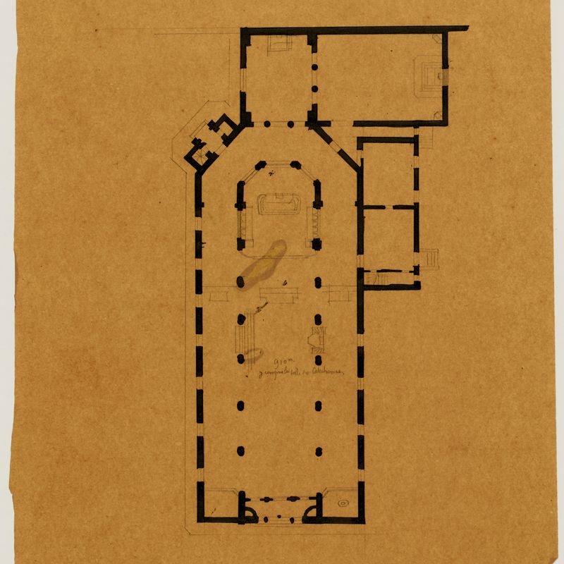Plan de l'église Notre-Dame-de-Grâce à Passy.