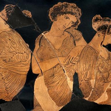 Red-figure hydria. Detail