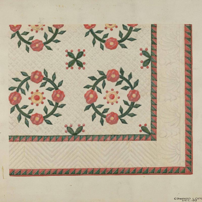 Quilted Applique Coverlet