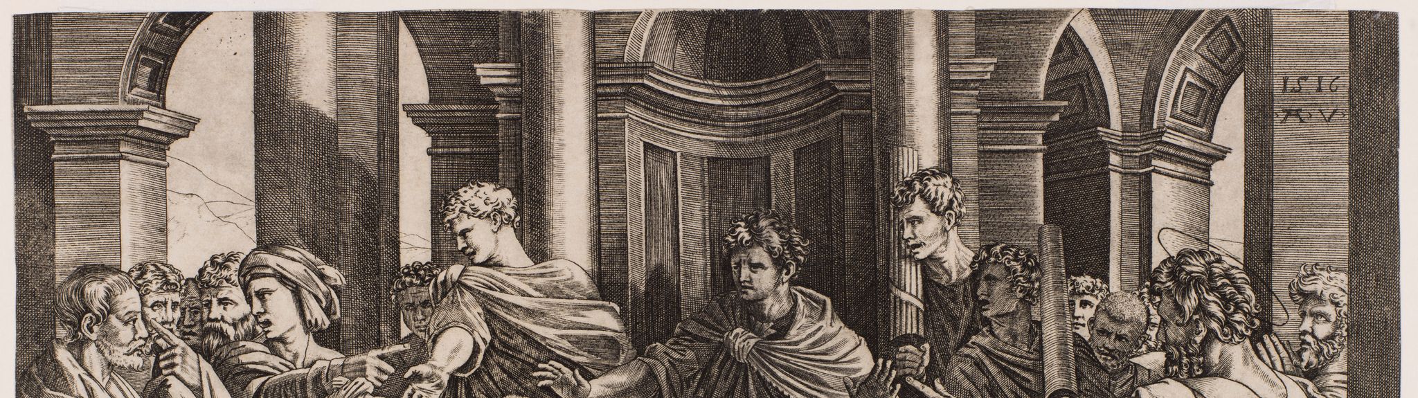 Elymas aveuglé par Saint Paul d'après Raphaël (Bartsch 43 - Bartsch illustré tome 26 (volume 14, 1ère partie), page 61)