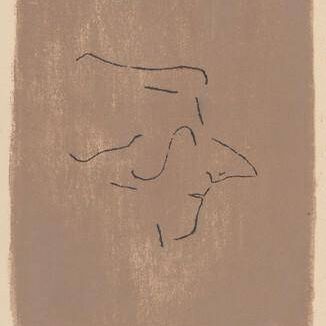Untitled (Mozart Profile to Viewer's Right, on Brown Background)
