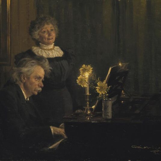 Edvard Grieg accompanying his Wife