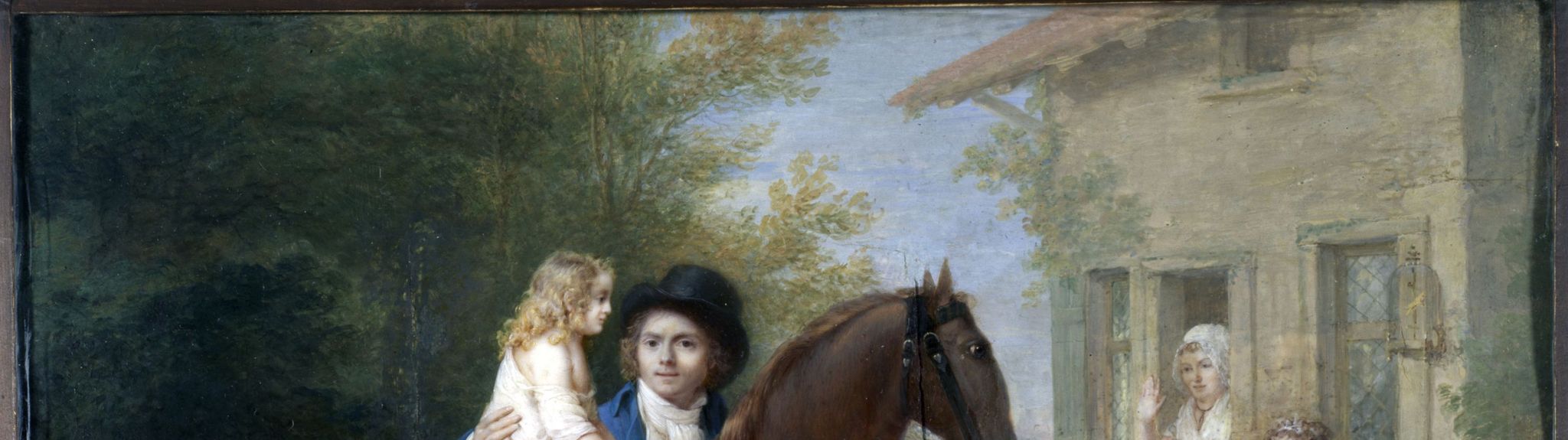 Le Peintre et sa famille, devant une maison de campagne