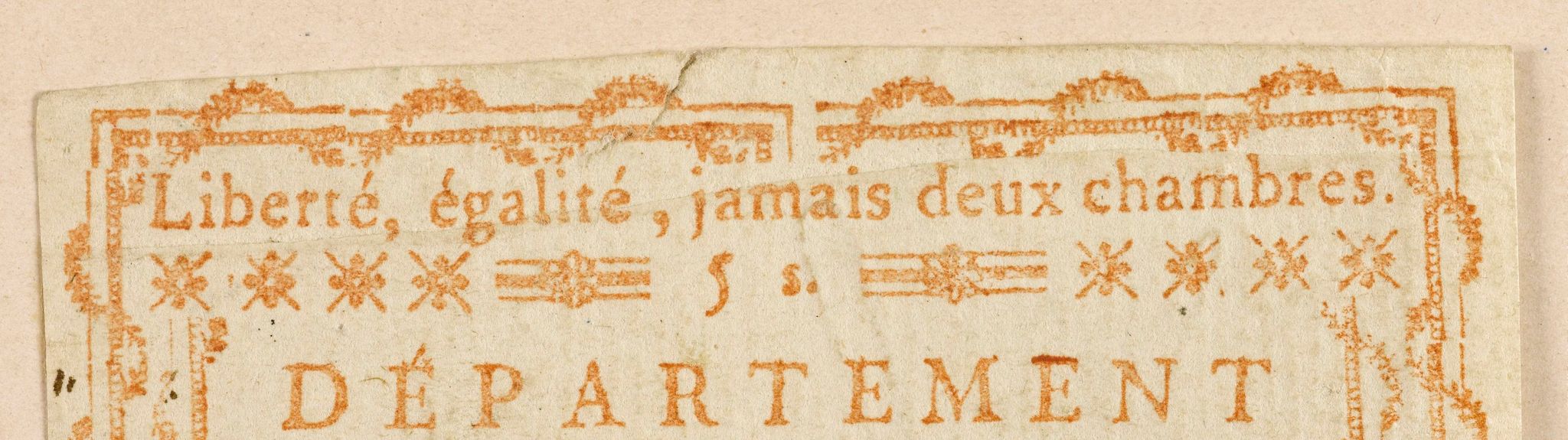 Billet de 5 sous, département de la Charente