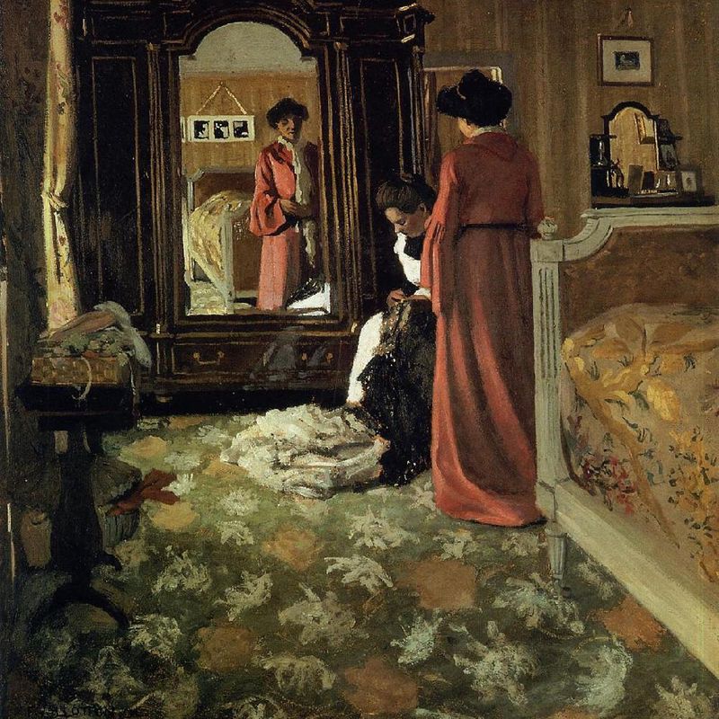 Interior, Bedroom with Two Figures