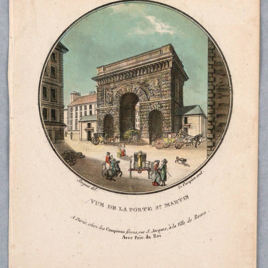 Porte St. Martin, Plate 63 from "Vues Pittoresques des Principaux Édifices de Paris"