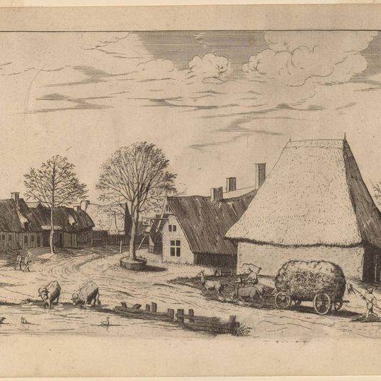 Village Street with Hay Cart