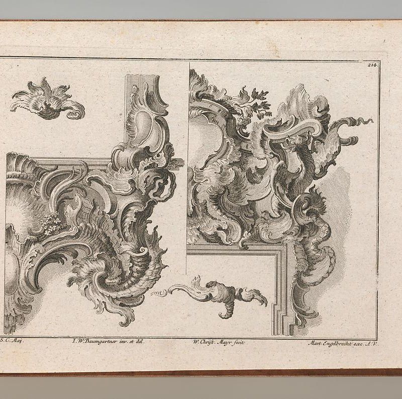 Suggestion for the Decoration of Lower Right and Top Right of an Altar Frame, Plate 4 from an Untitled Series with Rocailles Ornaments for Altar and Door Frames
