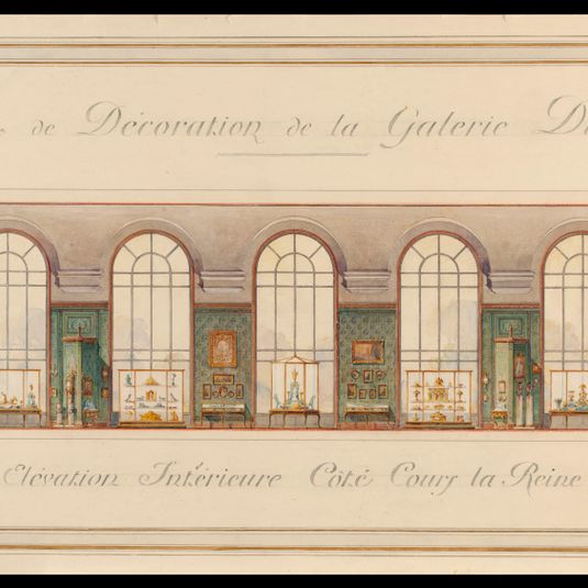 Décoration de la Galerie Dutuit - Petit Palais - Elévation intérieure côté Cours la Reine