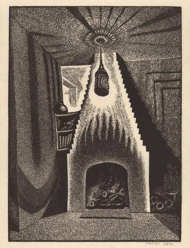 Lantern and Fireplace