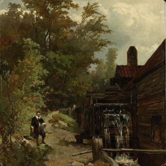 Jacob van Ruisdael Sketching a Watermill
